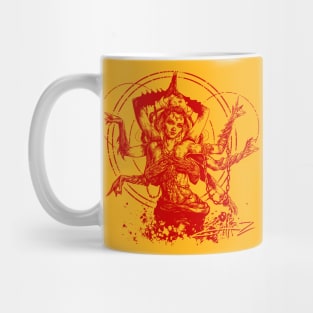 Kali Goddess Red Ink Transparent Mug